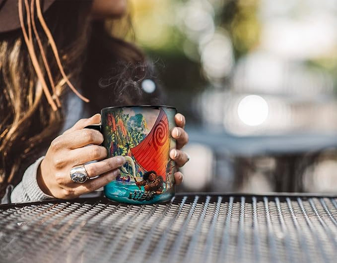 Disney - Tangled and Moana - Set of Two 16 oz Ceramic Heat Sensitive Clue Mugs – Full image revealed when HOT liquid is added MMUGC1507MMUGC1486