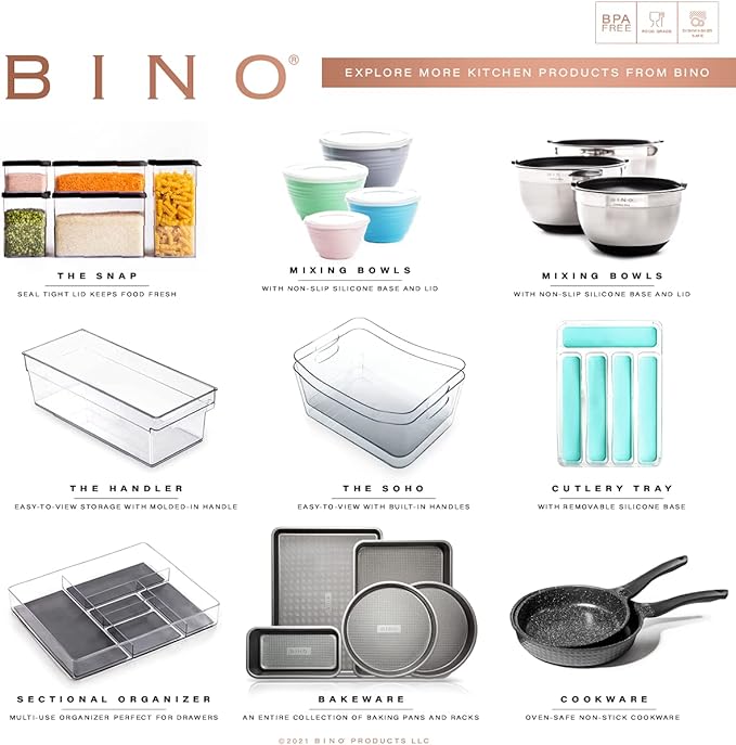 BINO | Stackable Plastic Storage Bins, Small - 12 Pack | THE STACKER COLLECTION | Multi-Use Organizer Bins | BPA-Free | Pantry Organization | Home Organization | Fridge Organizer | Freezer Organizer