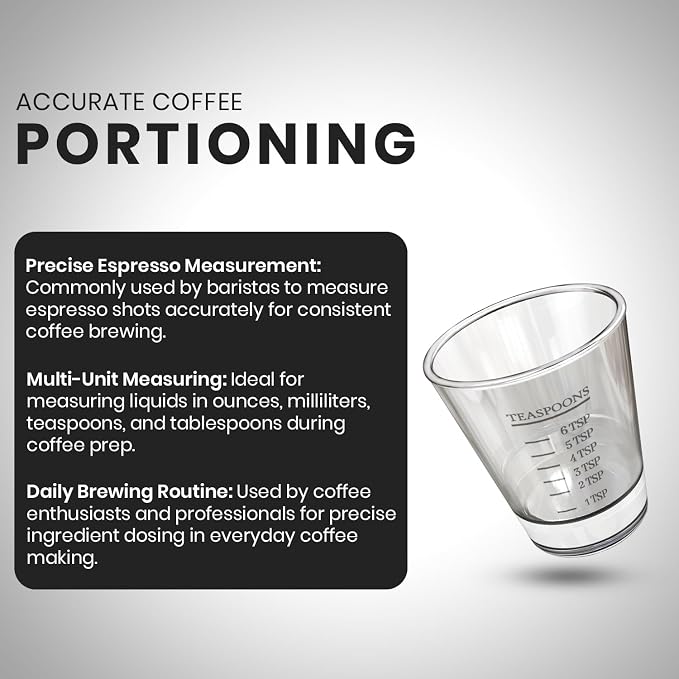 Rattleware Premium 1.5 oz Graduated Shot Glass β Heavyweight Glass with Oz, ml, tsp, tbsp Markings β Stylish & Durable for Home Bars, Coffee, Espresso Shots, Cocktails & Gatherings