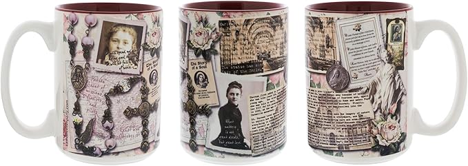 Female Saints Set of 4 Mugs | Catholic Coffee Gift Set | Inspirational Catholic Gifts for Women & Girls | Featuring St. Joan of Arc, St. Thérèse, St. Teresa of Avila & St. Gianna