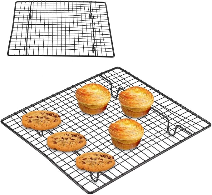 Stainless Steel Cooling Rack Nonstick Baking Tray for Cakes Biscuits Bread 10.24x9.06 Inch Durable Design