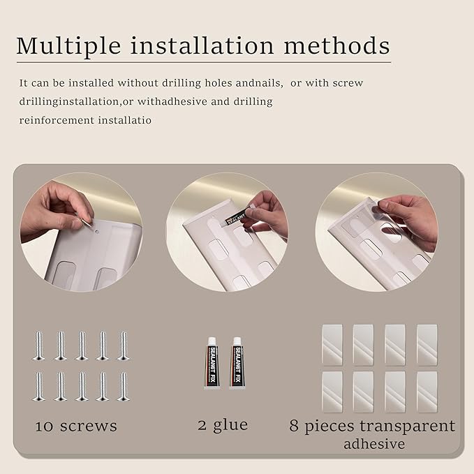 4Pack Wine Glass Holder - Under Cabinet, No Drilling Installation, Stemware Rack, Grey