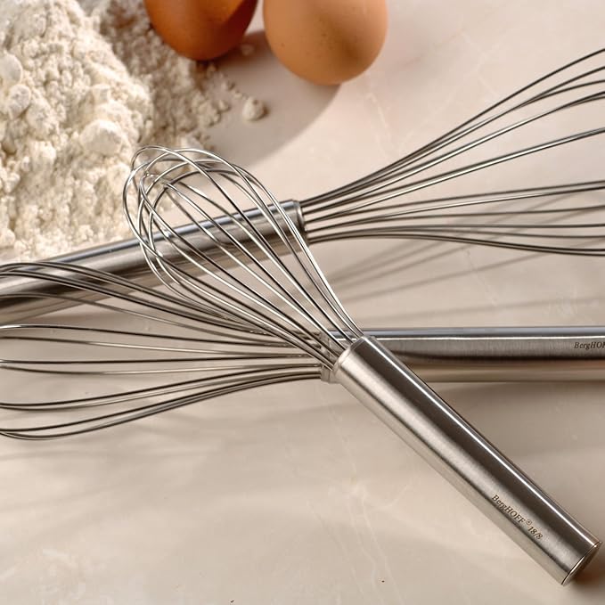 BergHOFF 6 Piece Spatula and Whisk Set, Silver/Red