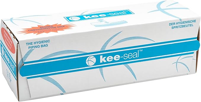 KEE-SEAL Disposable Pastry Bags, Piping Bag with Grip Tight Outer Surface, Smooth-Flow Interior, Easy Tear Perforation, Convenient Dispenser Box, 25-Inch, Clear