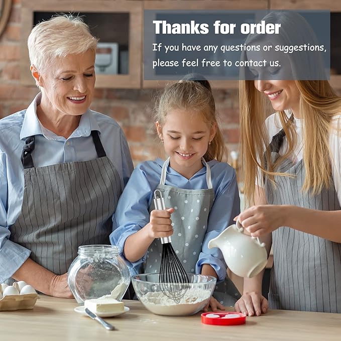 OYV Silicone Whisk,3 pack Professional whisks for cooking non scratch,Stainless Steel & Silicone wisk,plastic rubber whisk for nonstick cookware,small silicone whisk set,black