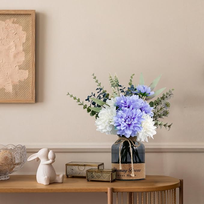Leftover Fake Flowers in Vase,Artificial Flowers in Vase,Table Centerpieces for Dining Room,Flower Centerpieces for Tables,Faux Flowers for Kitchen Decor,Coffee Table Decor…