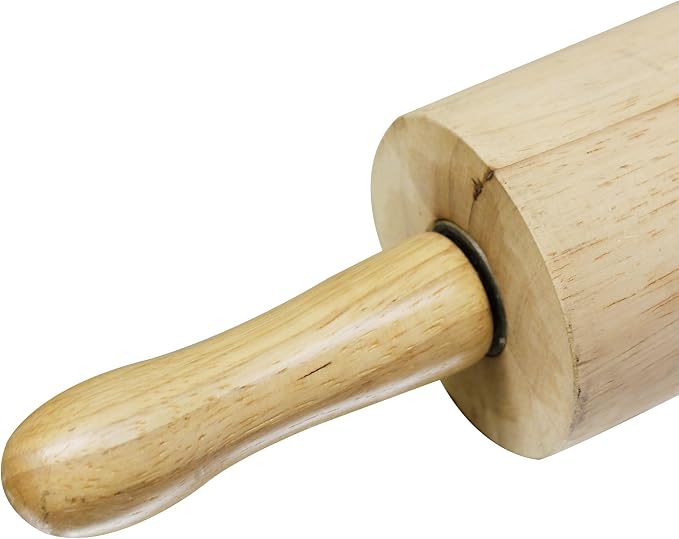 TrueCraftware 18" Wooden Rolling Pin 3-1/4" Diameter- WoodenRoll Pin for Fondant Pie Crust Cookie Pastry Dough Classic Pastry Rolling Pin