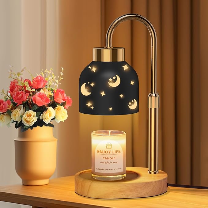 seenlast Candle Warmer Lamp with 2 Bulbs, with Dimmer Adjustable Height,Mothers Day Gifts,Vintage Home Decor,2/4/8H Timer