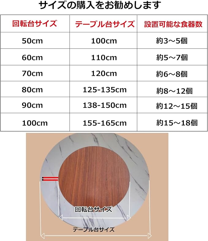 Round Rotating Serving Plate 50 80 100cm - Lazy Susan Turntable Wooden For Dining Table - Home And Kitchen Round Table Turntable - With Silent Bearing - 360° Rotating Tray (Color : Wood, Size : Ø60c