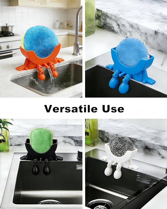 Kitchen Sink Sponge Holder, Cute Peeing Sink Caddy Rack with Drainage, Funny Scrub Sponge Holder & Soap Organizer, 3D Printing Kitchen Sink Countertop Sponge Holders, Keeps Your Sponge Dry
