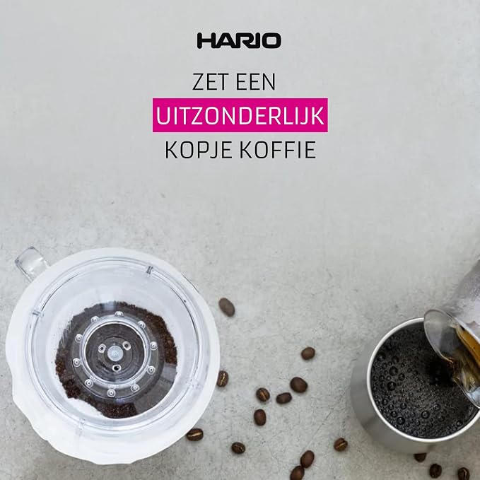 Hario V60 Ceramic Coffee Dripper Pour Over Cone Coffee Maker Size 02, White