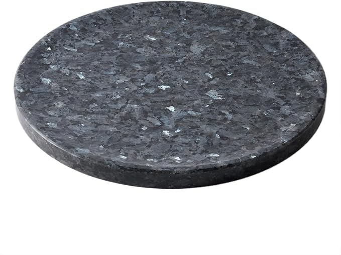 Marble Lazy Susan, 16 in Lazy Susan Turntable Organizer for Cabinet Pantry Kitchen Countertop Fridge Bathroom Makeup Vanity Countertop - Blue Fantasy
