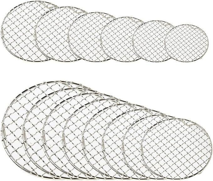 Professional Round Cooling Rack, Stainless Steel Wire Oven Grill for Food, Baking Cakes, Pizza, Barbecue, Drying, Easy Clean, Silver, Various Sizes(28cm)