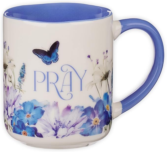 Christian Art Gifts Novelty Inspirational Scripture Ceramic Coffee & Tea Mug Set for Women: Love, Pray, Hope & Be Still, Multicolor Florals, Microwave & Dishwasher Safe Drinkware, Four 12 oz. Cups