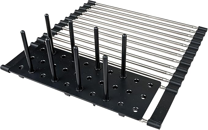 South Bend Components 12-23” Folding Dish Rack, Over Sink Drainer Mat, Stainless Steel Dish Drainer RackRustproof, Anti-Slip, Space Saving, Water Drainer Glass Stand, Plastic Bottle Stand