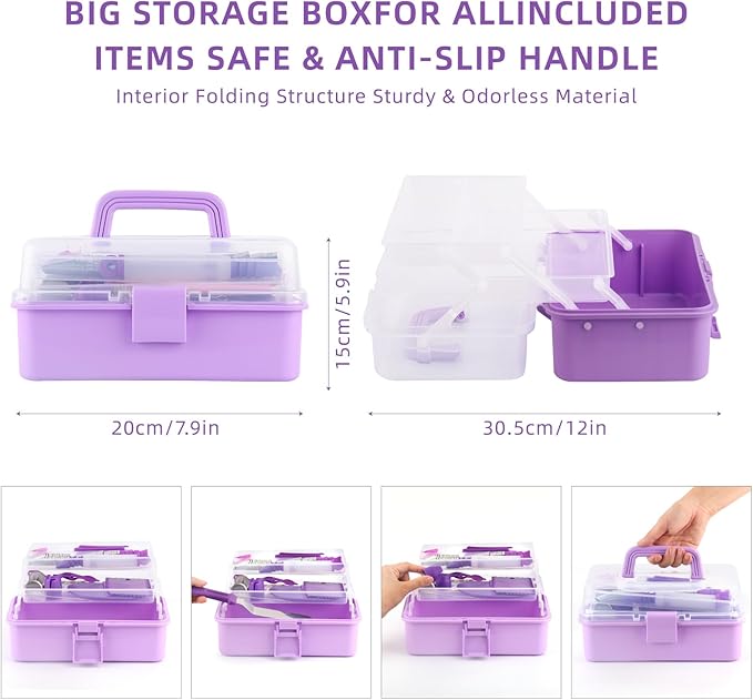 Cake Decorating Kit: Decorating Supplies Tools Kit 235 PCS Baking Accessories Include Spiping Bags and Tips Set, Piping Tips Set, Spatulas, Cake Scraper, 100 Piping Bags, Purple