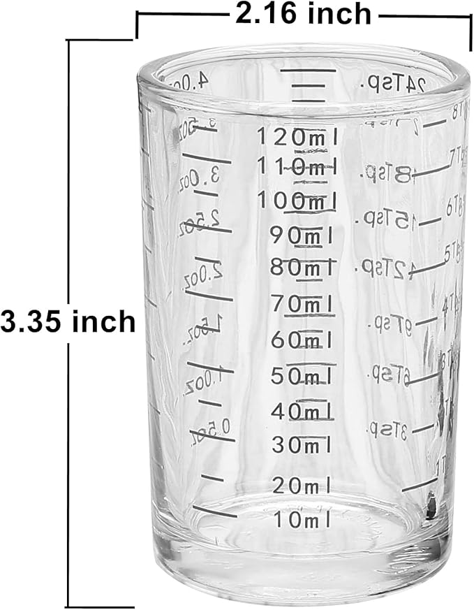 Measuring Cup Shot Glass 3 Ounce/90ML Liquid Heavy High Espresso Glass Cup Black Line (Black)