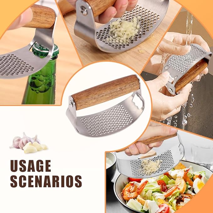 2026 Upgraded Garlic Press Rocker, Stainless Steel Garlic Crusher, Mincer and Choppe, Ergonomic Handle, Easy Kitchen Gadget for Effortless Smashing, Home and Kitchen Utensils Accessories, Cooking (2)