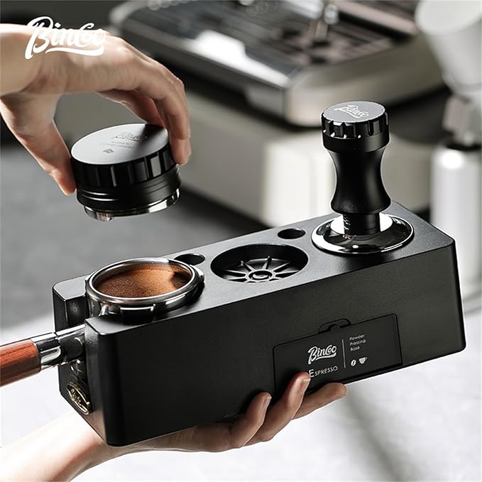 Bincoo Espresso Tamper 30lb Coffee Tamper-Stainless Steel Ground Tamper for Barista Home Coffee Espresso Accessories (Black01, 58mm)