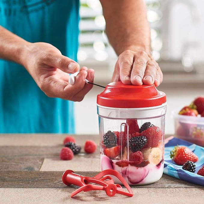 Tupperware Turbo Chef Herb Smart Chopper 730ml / 24.6 OZ (Red)