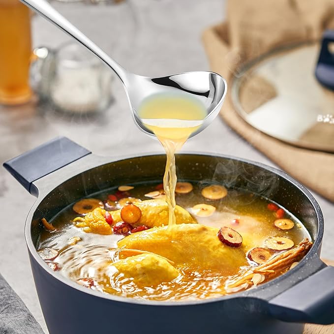 8 Pack Small Ladle Soup Ladle, 8 Inch SUS 304 Stainless Steel Sauce Ladle, Gravy Ladle for Serving Soup Sauces, Dishwasher Safe