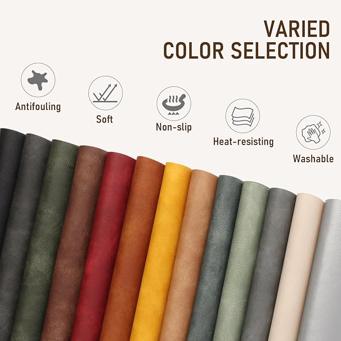 UnivoColors Placemats,Heat Resistant Placemats Set of 4 Washable 12 x 17 Inch,Waterproof Table Mats,Wipeable Pu Place Mats for Kitchen,Dining Room.Dark Grey