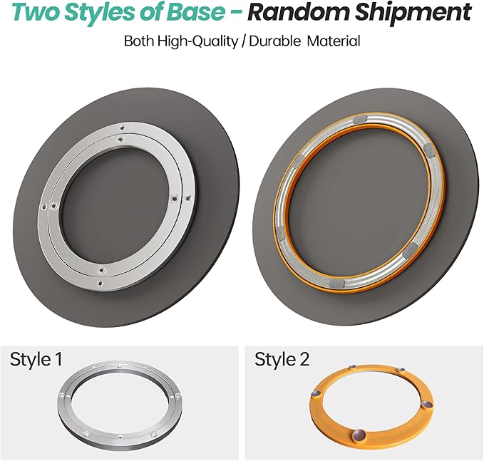 ZL ZELing 23.6" Lazy Susan Turntable – 360° Sinteredstone Silent Anti-Slip Turntable, Table Top Centerpiece for Kitchen, Pantry, Spice Rack, Refrigerator & Dining Table, Glossy Black