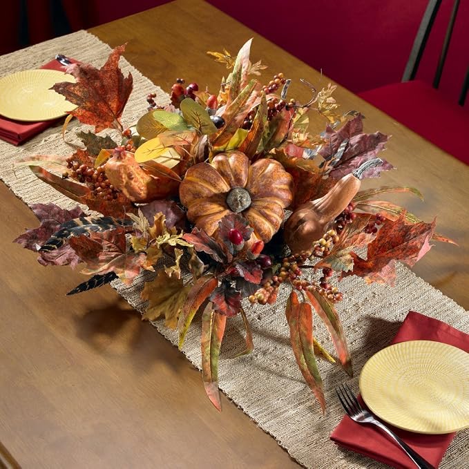 Nearly Natural Harvest Centerpiece