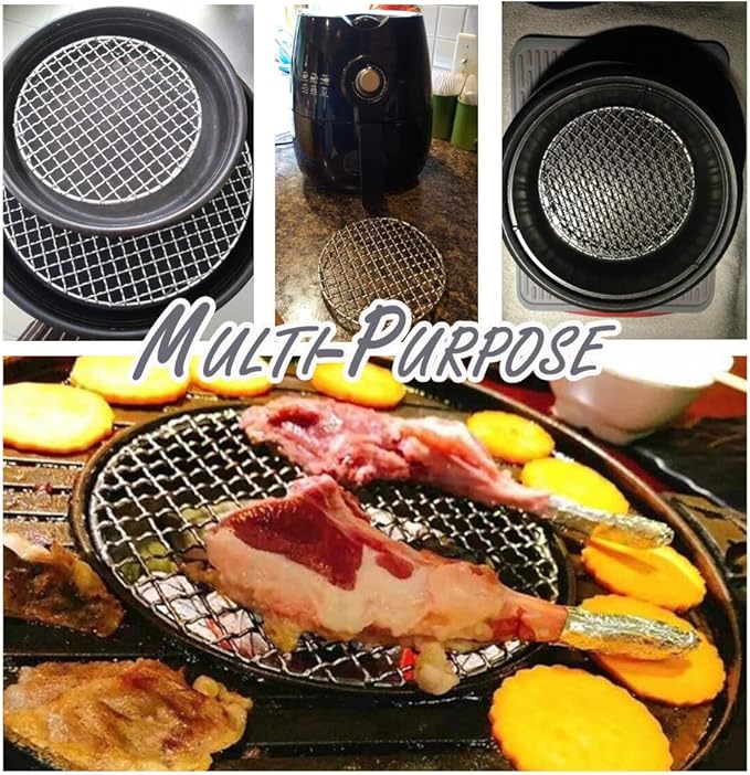Cooling Rack Dia 7" Round Stainless Steel Cross Wire Barbecue Carbon Baking Net Grill Pan Grate for Instant Pot/Pressure Cooker/Oven (180mm/7)