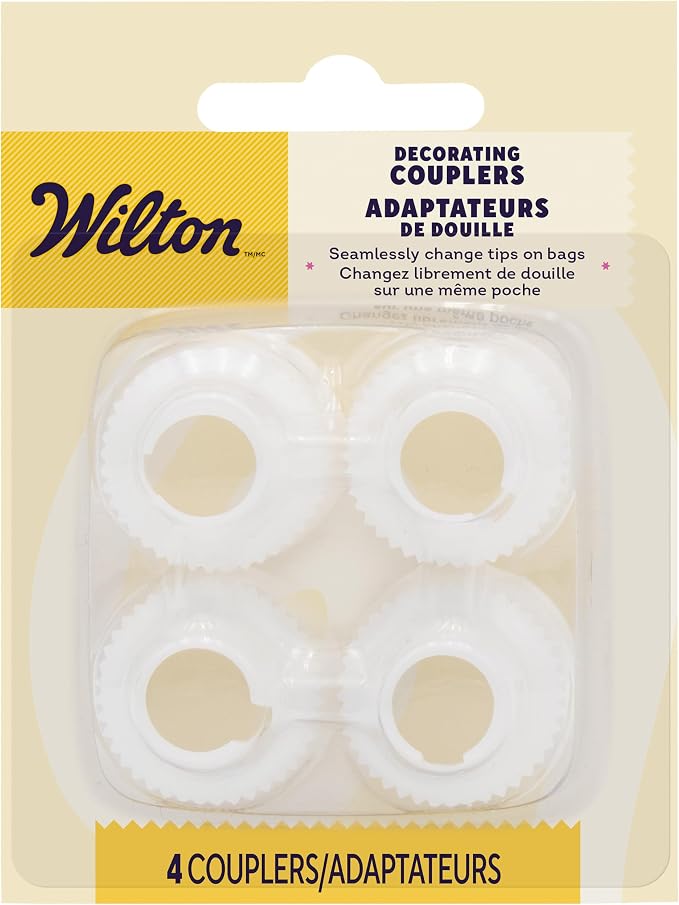 Wilton Decorating Coupler Set, Easily Switch Piping Tips Without Changing Bags, Reusable Plastic Couplers for Cake and Cookie Decorating, Set of 4