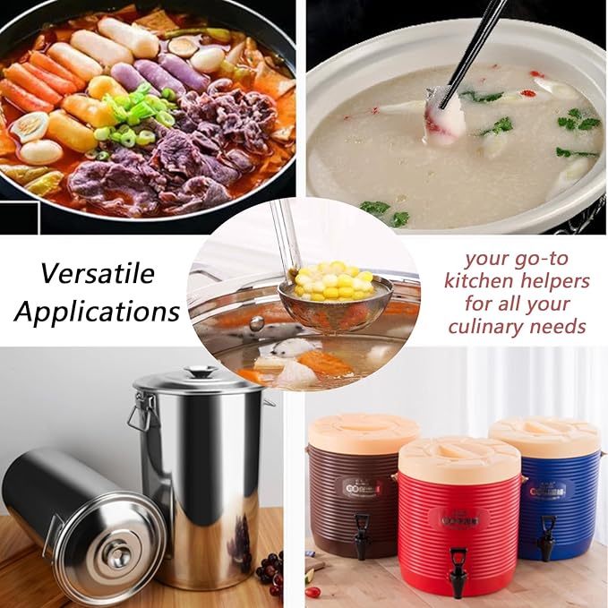 3-Pack Stainless Steel Soup Ladle Set with Hooked Long Handle 2 oz | 2 ounce serving capacity, sauce and gravy use, stew and soup serving, dishwasher safe build, comfortable hooked grip