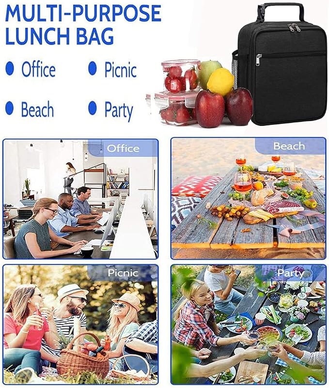 Lunch Box for Men Women Adult-Small Insulated Lunch Bag for Office Hiking - Portable Reusable Lunch Box