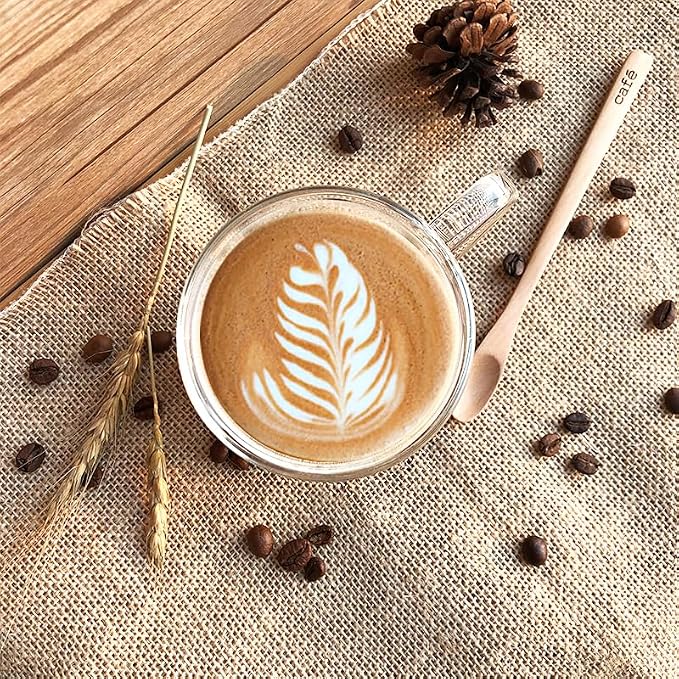 Double Wall Glass Coffee Mugs Set of 2, 6.76 oz Clear Insulated Cups with Handle for Espresso and Tea