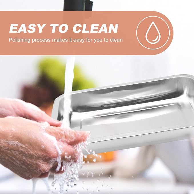 POPETPOP Stainless Steel Drain Oil Plate with Rectangular Baking Sheet and Removable Cooling Rack, Dishwasher Safe and Easy to Clean, for Kitchen Baking and Oil Draining