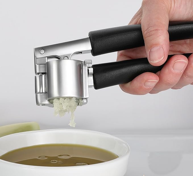 Küchenprofi Stainless Steel Garlic Press with Non-Stick Coating, 8.5" x 2.4"