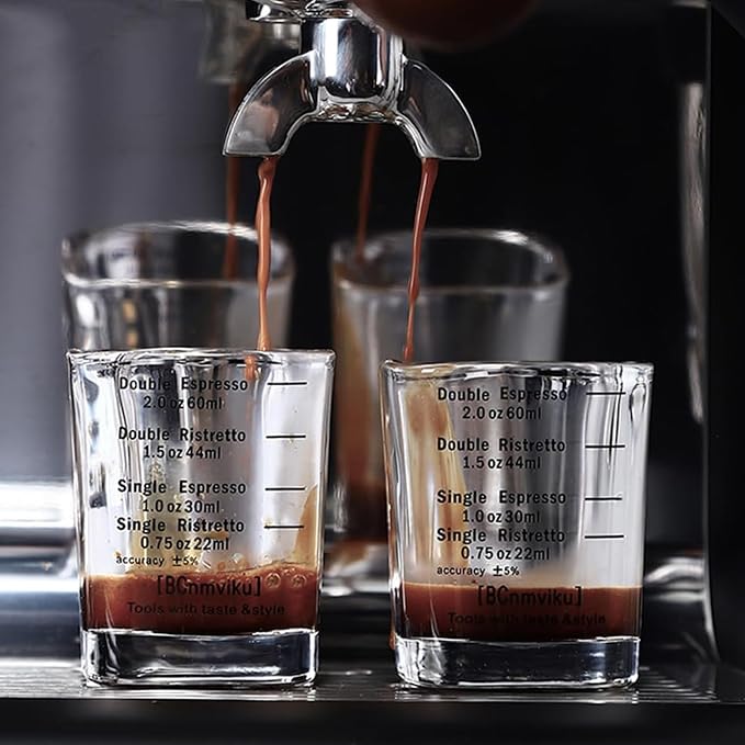 Espresso Shot Glasses, 26-Incremental Measurement, 2 OZ / 60ML (Sturdy-2 pack)