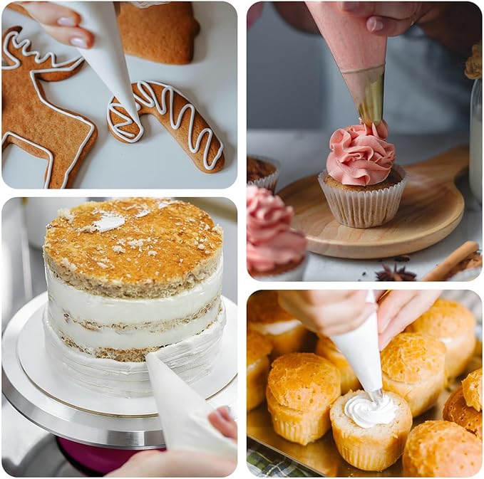 16 Inch Piping Bag Disposable, 100 Pcs Large Pastry Bags, Icing Frosting Bags for Cake, Cream Frosting and Cookie Decoration