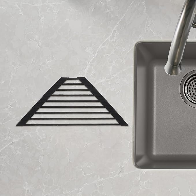 Ciieeo Stainless Steel Sink Corner Drying Rack with Strong Support and Fast Draining Triangular Kitchen Sponge Holder for Utensils and Kitchen Tools