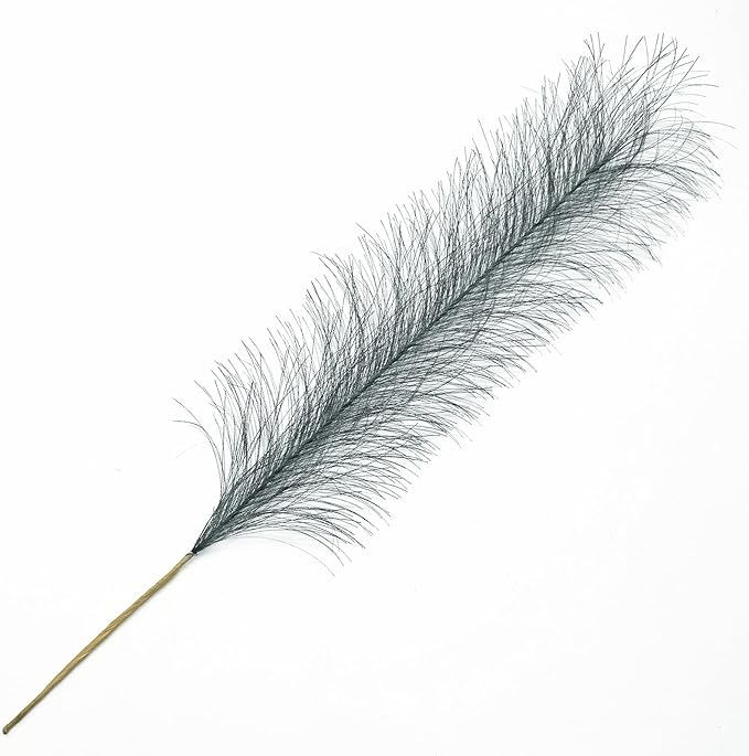 Fake Pampas Grass Artificial Fluffy Flowers Gray - 17 Inch 30 Pcs, Vase Filler Plant for Home Decor Faux Pampas Grass Stem Reeds Floral Plants Wedding Branches Party Christmas DIY Boho Decoration Grey