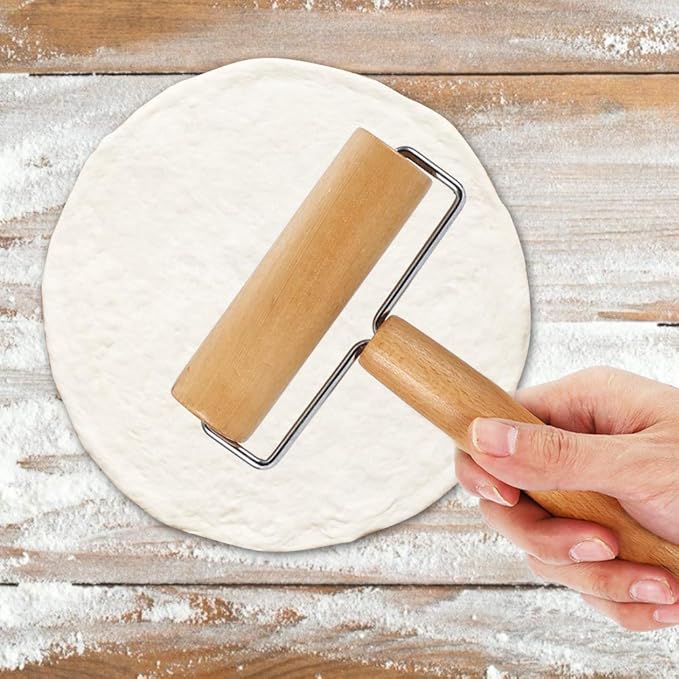 Watris Veiyi Small Rolling Pin, Wooden Dough Roller, Non-Stick Pizza Roller, Dough Baker Roller Set for Home Kitchen Baking Cooking(4.13in, 2.36in)…