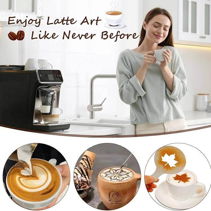 25 PCS Espresso Accessories - 51mm Coffee Tamper Set, with Tamper, WDT Tool,Stirrer, Frothing Pitcher, Latte Art Pen, Tamper Mat, Stencils for Machine, Dosing Funnel, Coffee Sifter Sprinkler Powder