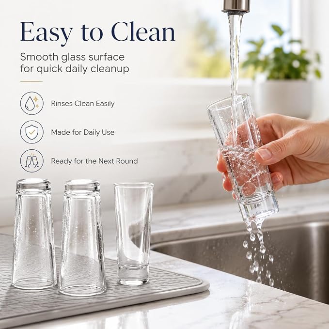 2 OZ Tall Shot Glasses 18 Pack - 3.9 Inch Clear Shot Cups for Whiskey, Tequila, Vodka, Espresso - Durable Glass Shot Glasses for Home, Bars & Parties