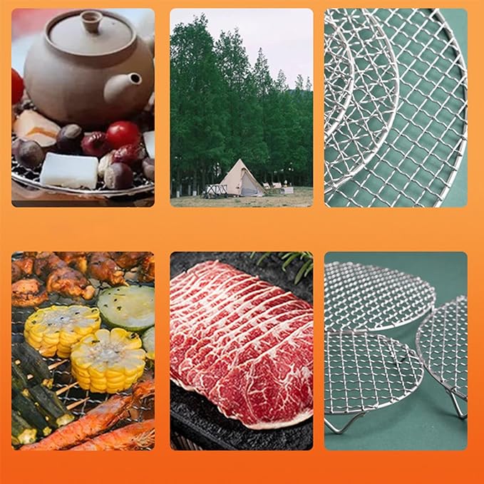 Round BBQ Grill Rack Cooling Rack 304 Stainless Steel Heavy Duty Wire Racks with Feet for Baking Cooking Grilling Fits Air Fryer Pressure Cooker Stockpot Round Cake Pan (15 Inch)