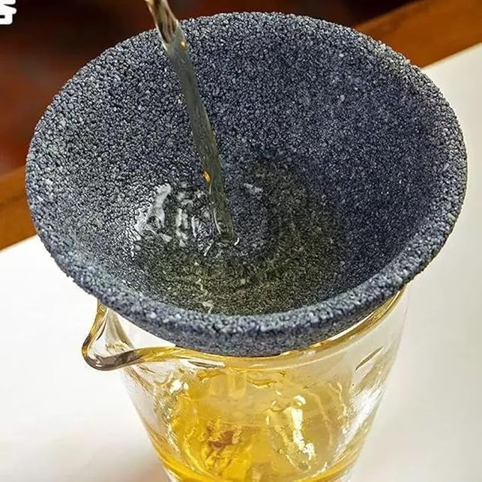 Ouliget Ceramic Stone Coffee Filter,Japanese Non-porous Coffee Dripper,Reusable Loose Tea Precision Strainer for Home Office Tea Coffee Making