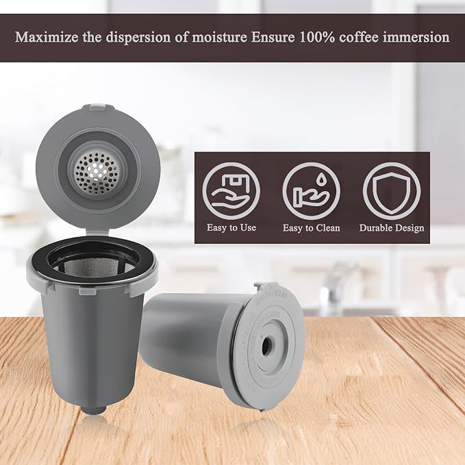 Replacement Parts Grey Reusable Filter Cup, Compatible with Cuisinart Single Serve Coffee Makers 3 Pack