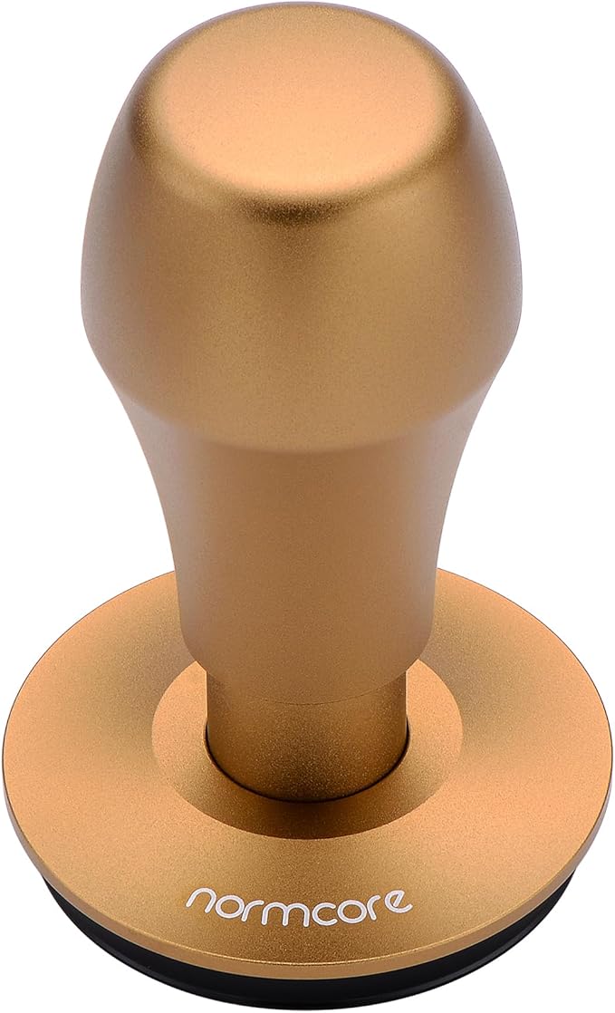 Normcore 53.3mm Coffee Tamper V4, Spring Loaded Tamper With Stainless Steel Flat Base, Bronze Handle with Titanium PVD Flat Base, Compatible with 54mm Breville Espresso Portafilter