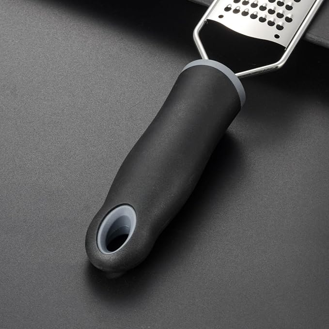 Hard Cheese Grater Hand Held Parmesan Cheese Shaver Food Shredder Tool Stainless Steel with Non Slip Rubber Foot(Heart,Black)