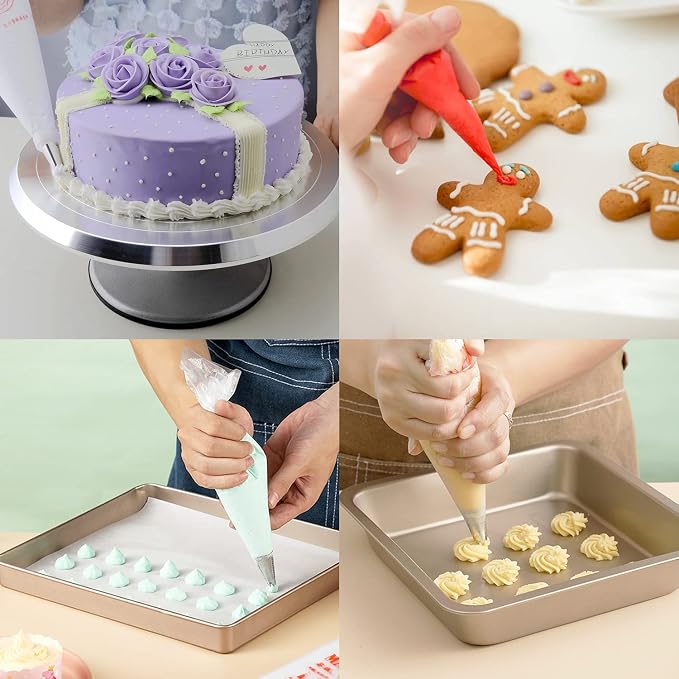 LABOTA Piping Bags Disposable,10 Inch Pastry Bags,200 Tipless Icing Bags for Cake Decorating