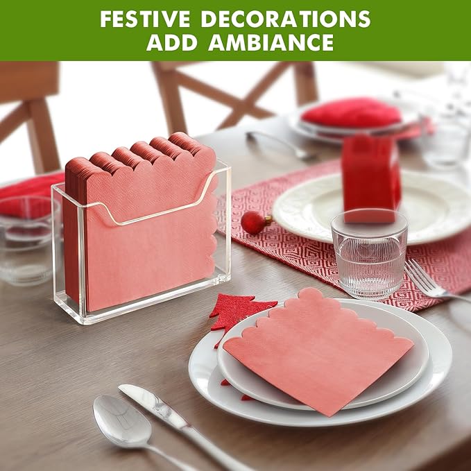 Kordory Acrylic Cocktail Napkin Holder for Table, for 5 x 5 Inches Napkin, Modern Vertical Napkin Holder for Kitchen, Clear Waterproof Napkins Holders for Dinner, Home, Bar