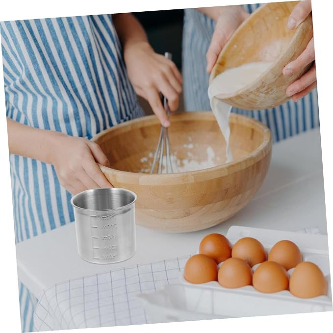 Healifty 2pcs Multipurpose Measuring Cup with Graduations Sturdy Kitchen Container for Dry Wet Ingredients Space Saving Design for Baking and Cooking for Home Use
